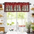 thumbnail image 3 of Christmas Cute Valances for Windows Snowman Red Buffalo Plaid Border Rod Pocket Curtain Valance Window Treatment Short Curtains for Kitchen Living Room, 42"x12", 3 of 5