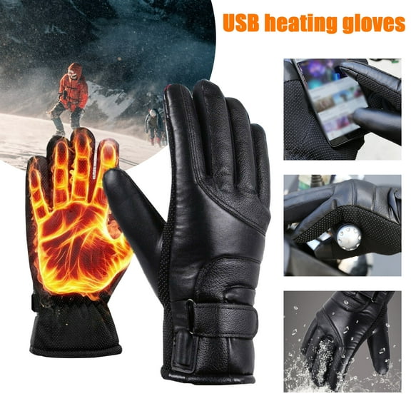 Electric Heated Gloves for Men Women, (Switch Type) Heated Gloves Rechargeable USB Hand Warmer Electric Heating Gloves, PAKASEPT Winter Cycling Thermal Touch Screen Bike Gloves Windproof