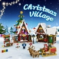 thumbnail image 4 of NEW Christmas Village Winter Snow House Christmas Elk Santa Claus Building Blocks Sets with LED Light, Boys and Girls Gifts(1418 PCS), 4 of 6