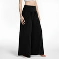 thumbnail image 6 of MLDRA Wide Leg Pants Women Flowy Dressy Cotton Casual Womens Pants Elastic High Waist Palazzo Pant for Women with Pockets, 6 of 7