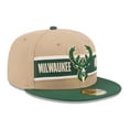 thumbnail image 3 of Men's New Era Tan/Hunter Green Milwaukee Bucks 2024 NBA Draft 59FIFTY Fitted Hat, 3 of 6