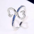 thumbnail image 4 of Pretty Cubic Zircon Heart 925 Silver Ring Women Wedding Jewelry Sz 6-10, 4 of 9