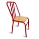 thumbnail image 1 of Sillas metálicas para restaurante, cafetería o comedor modelo Nisso con asiento de madera respaldo de Metal con tubo color Rojo Moblibar Moderno, 1 of 3