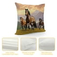 thumbnail image 4 of Chilfamy Horses Field Mountains Pillow Covers for Couch Sofa Indoor Outdoor Home Decor, 1PC, Square Design 22x22in, 4 of 5