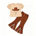 thumbnail image 3 of Tiijoy Girls Outfits Western Cowgirl Short Sleeve T Shirt Flared Pants Set, Sizes 9-10, 3 of 3