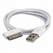 CyberLabs 3ft USB Sync & Charge 30-Pin Cable Compatible with Apple iPhone, iPad, iPod & iPod Touch, White