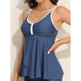 thumbnail image 5 of Charmo Ruched V Neck Swim Tops for Womens Flowy Tankini Tops Padded Bathing Suit Tops(No Bottoms）, 5 of 5
