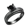 Envy Wedding Ring Set for Women 1.25Ct Solitaire Engagement Matching Band Ginger Lyne Collection