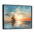 thumbnail image 2 of Designart "Minimalistic Skyline Of The Coastal Sunset I" Coastal Sunset Floater Framed Canvas Wall Art, 2 of 5