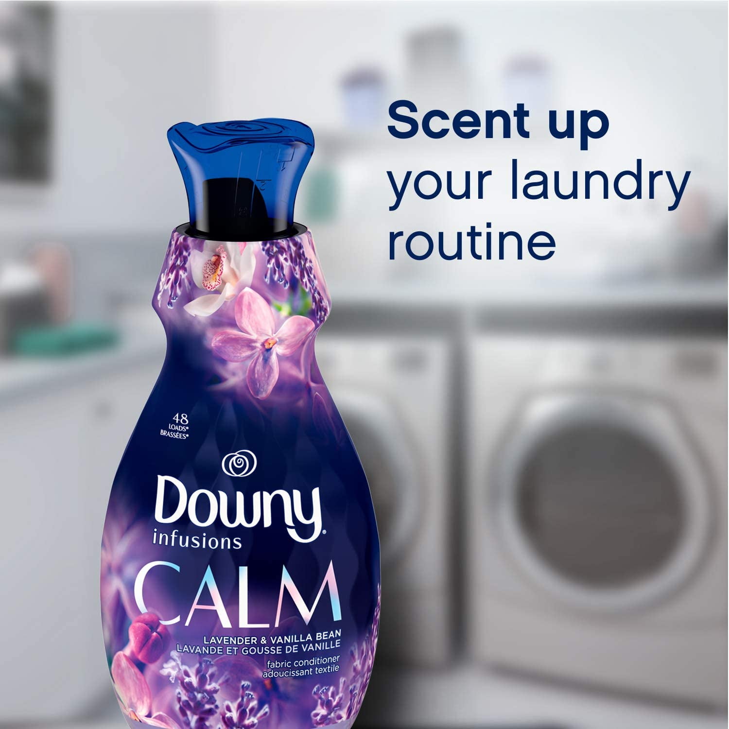 Downy Ultra Soft Fabric Softener Liquid, Calm, Lavender and Vanilla Bean, 56 fl oz, Pack of 2