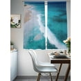 thumbnail image 3 of Ocean Beach Sheer Curtains 72 Inch Long 2 Panels, Minimalist Summer Sea Waves Light Filtering Rod Pocket Curtains, Sheer Voile Drapes for Living Room Bedroom, 52"x72", 3 of 8