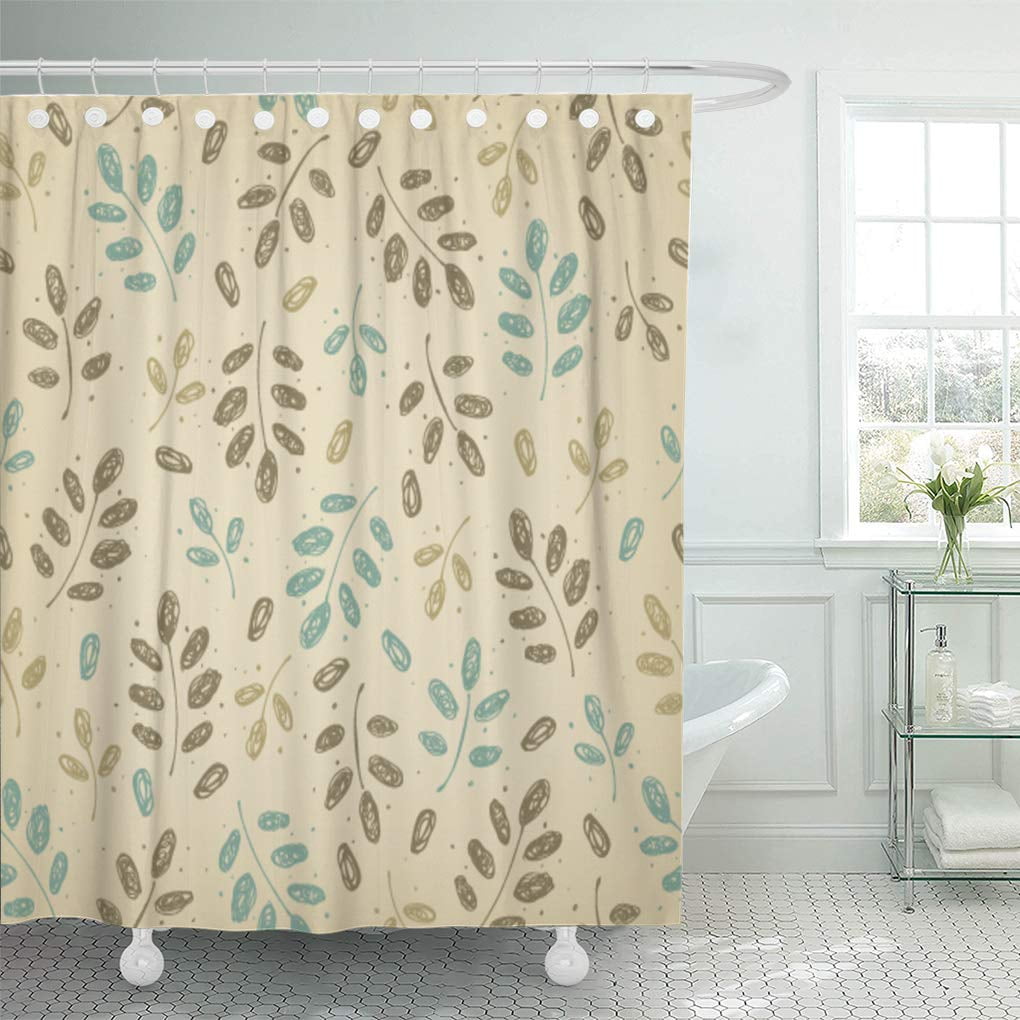 KSADK Nature Neutral Autumn Vintage Pattern with Leaves on Beige Leaf