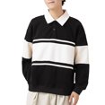 thumbnail image 2 of toraway Sweat à Capuche Homme Zip Oversize Col Rabattu Boutonné Manches Longues Pull-Over Automne 2024 Style Décontracté Collège Mode m, 2 of 4