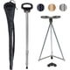 thumbnail image 1 of ALEVMOOM Bastón plegable con asiento, ligero, 2 en 1, para adultos, de aluminio, con asiento, capacidad de 150 kg, portátil, con bolsa de transporte, color plateado, 1 of 5