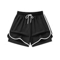thumbnail image 4 of VV AVEORS Women'S 2 In 1 Running Shorts Quick Dry High Waisted Drawstring Athletic Workout Short For Gym Yoga With Liner 2 Pockets Black XL, 4 of 7