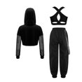 thumbnail image 2 of Yruioon Kids Girls 3 Pieces Tracksuit Set Hip Hop Dance Modern Jazz Team Stage Performance Costumes Black 14, 2 of 5