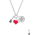 thumbnail image 2 of Delight Jewelry Silvertone Rock Star Guitar - Red Heart Nurse Strong Zoe Necklace, 2 of 4