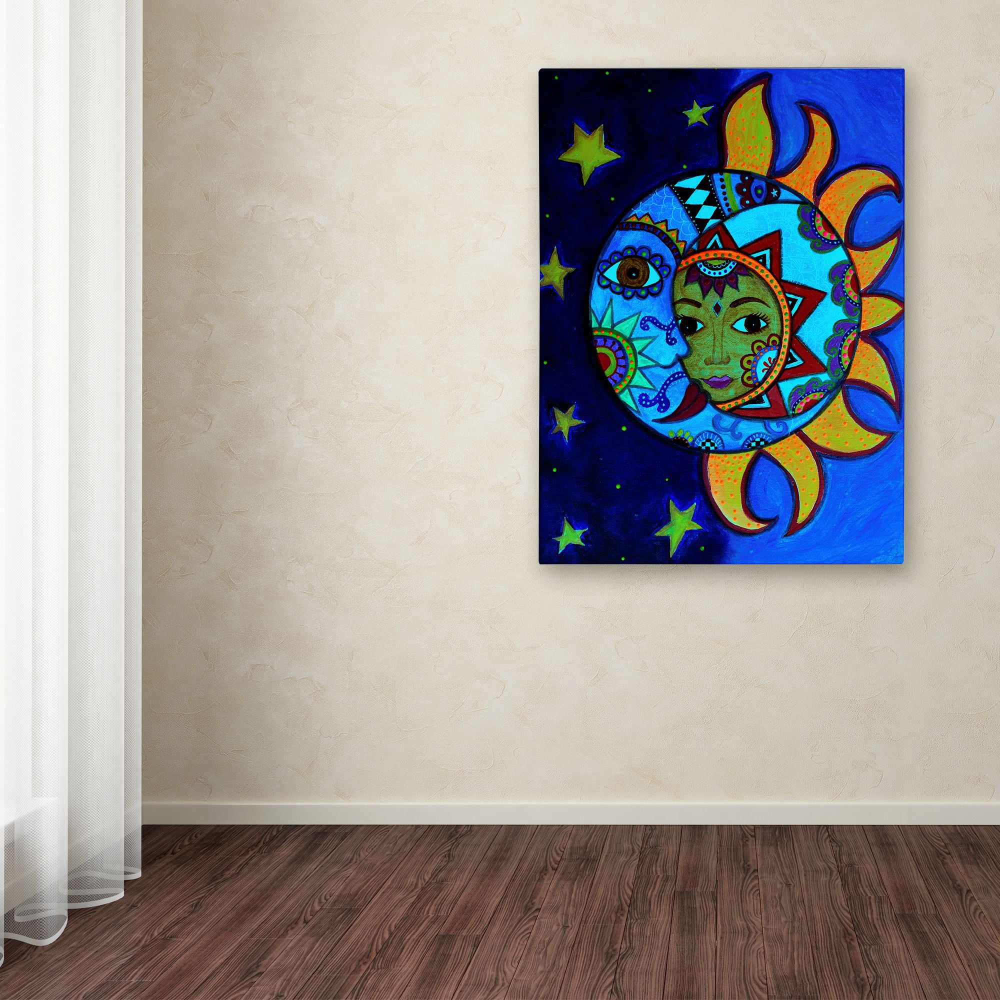 Trademark Fine Art 'La Luna El Sol Estrellado' Canvas Art by Prisarts