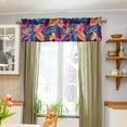 thumbnail image 3 of Yayeee Kitchen Valance Rod Pocket 54" x 18" Living Room Window Curtain, Colorful Art Leaves Pattern, 3 of 6
