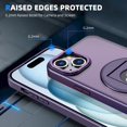 thumbnail image 5 of for iPhone 15 Phone Case with Tempered Glass Screen Protector Mag-Safe Wireless Charging 360° Rotatable Invisible Kickstand Bumpers Shockproof Protective Cover for Women Men Purple, 5 of 7