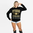 thumbnail image 4 of Women's Gameday Couture Black Pittsburgh Steelers Oversized Everyday Star Long Sleeve T-Shirt, 4 of 5