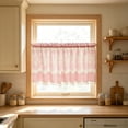 thumbnail image 6 of Floral Lace Edge Cafe Curtain – Semi-Sheer Tiered Window Valance, 39.37x19.69 Inches, Adjustable Rod Pocket, for Kitchen Bathroom Decor, 6 of 6