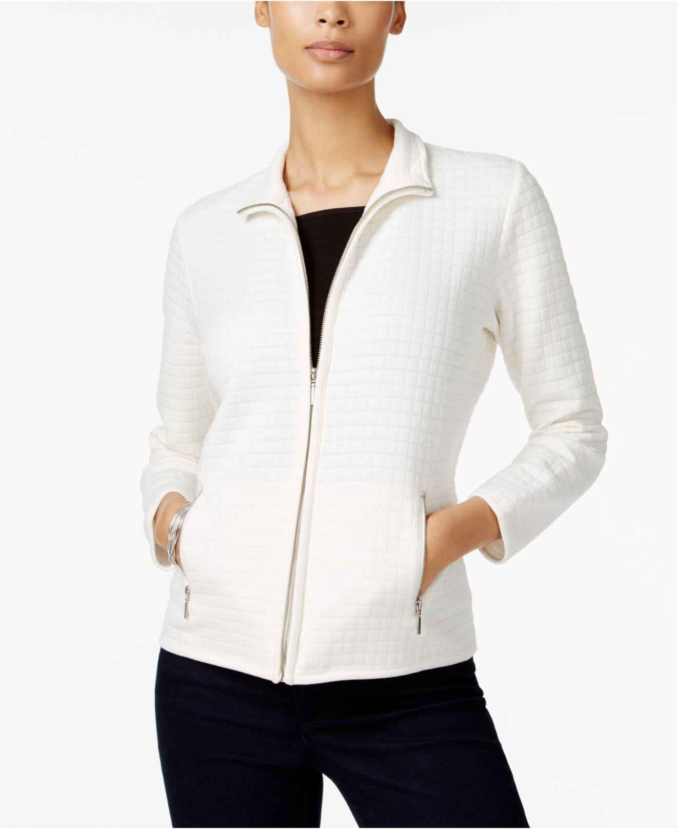 Karen Scott Petite Quilted Zip-front 