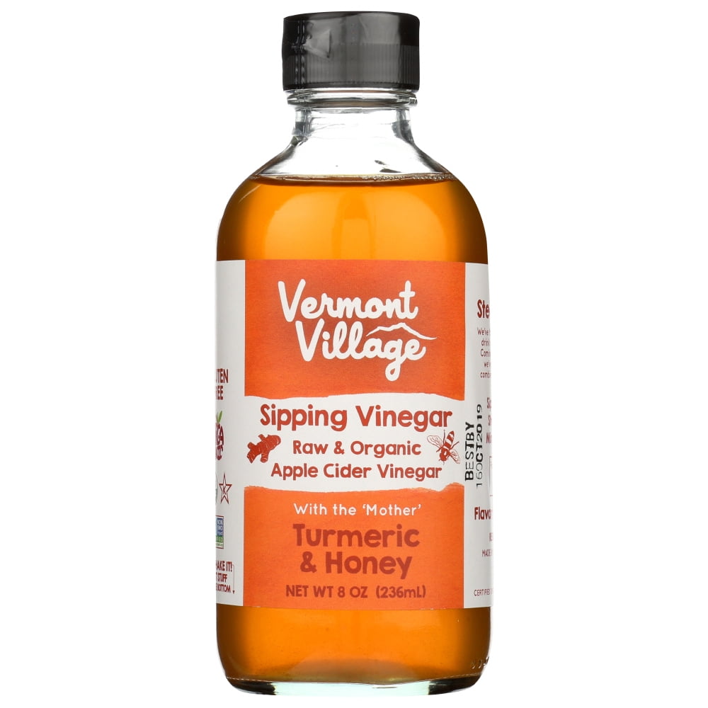 Vermont Village Apple Cider Sipping Vinegar, Turmeric & Honey, 8 oz