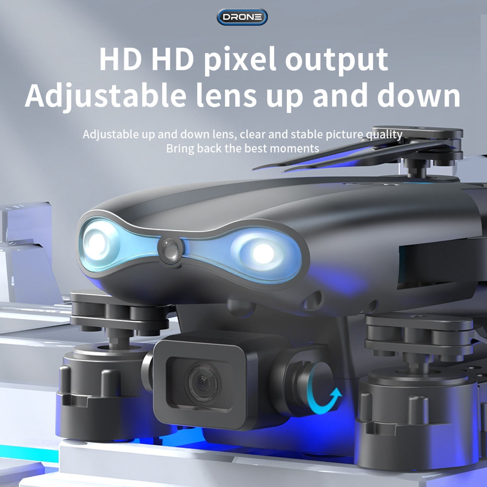 Drone with High-Definition Dual Camera, One Click Takeoff And Landing, Three Speed Adjustment, Remote Control Toys Gifts for Boys Girls