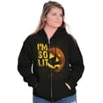 thumbnail image 4 of I'm So Lit Jack O Lantern Halloween Unisex Fleece Graphic Zip Up Hoodie Brisco Brands 3X, 4 of 5