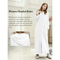 thumbnail image 4 of LOFIR Womens Zipper Front Robe, Long Plush Hooded Fleece Soft Bathrobes for Women Housecoat Sleepwear Pajamas (S/M, White), 4 of 7