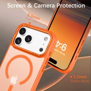 BENTOBEN Case for iPhone 17 Pro Compatible with Mag-Safe 6.3 Metal Frame Slim Tpu Matte Shockproof Protective Cover Orange