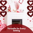 thumbnail image 3 of Red Valentine's Day Tinsel Triple Wall Hanging Heart Shaped Decorations for Home Front Door Wedding Anniversary Romantic Date Birthday Party Accessories Gift Supplies Pack of 2 with Wajkle, 3 of 7