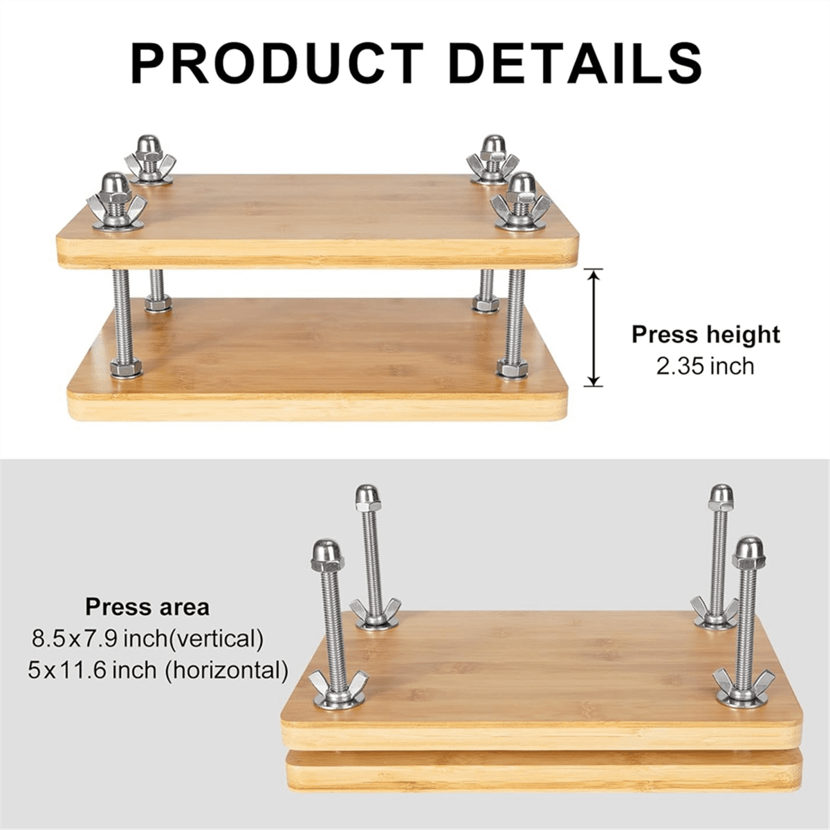 Book Press Bookbinding, Wooden Bamboo Book Press, Portable Press Kits for Bookbinding Supplies