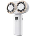 thumbnail image 1 of Ventilador Portátil de Mano con Carga USB, Doble Ventilador, Pantalla Digital, Batería Recargable, Color ., 1 of 5