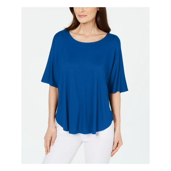 ALFANI Womens Blue 3/4 Sleeve Top  Size M