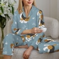 thumbnail image 6 of Pajamas for Women Set - Beagle Dog cute Comfy Long Sleeve Button Up Pajama Sets for Women 2 Piece, Soft Sleepwear Nightwear Pjs Lounge Sets for Women with Pockets, 6 of 6