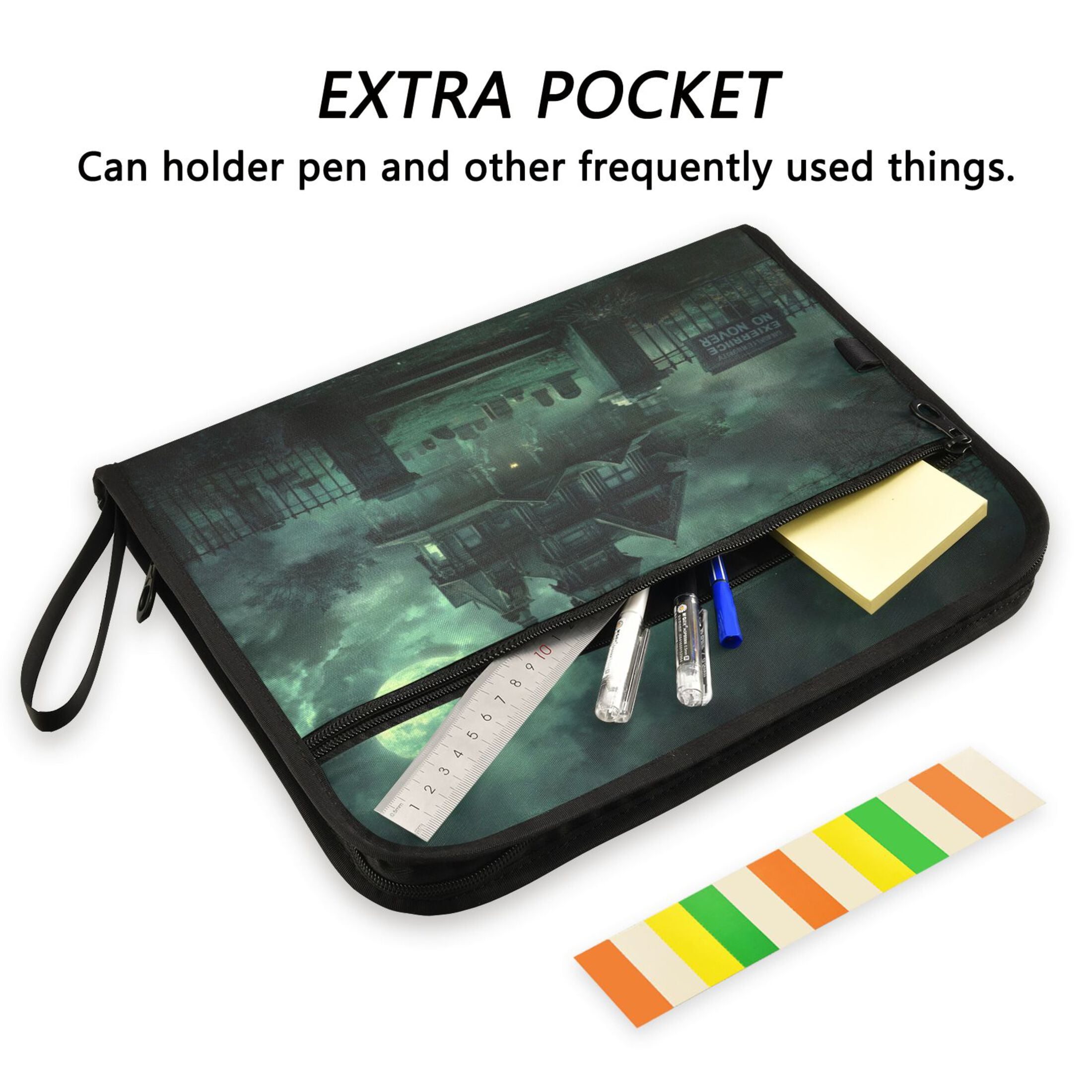 Expandable Folder with Colored Tabs, Desktop Folding Folder for Organizing Files by Category, with 13 Pockets, Suitable for Office Use Grave Markers Stand in Rows
