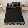thumbnail image 4 of Homewish Leopard Print Bow Zipper Twin Comforter Sets with Fitted Sheet and 2 Pillowcases For Girls Kids,Brown Cheetah Pattern Zipper Bedding Set For Women,Black Reversible,4-Piece, 4 of 7