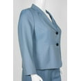 thumbnail image 3 of Evan Picone Notched Collar Two Button Long Sleeve Twill Pants Set (Plus Size)-BEL AIRE BLUE, 3 of 4