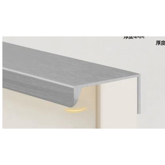 WEUVEB 10Pcs Modern Light Grey Aluminum Concealed Drawer Pulls for Kitchen and Wardrobe