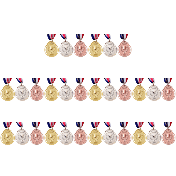 Juego Medallas Bronce Oro Plata 3 Uds. Premio Aleación Zinc para Competiciones Y Fiestas