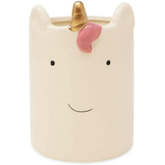 Isaac Jacobs White Ceramic Unicorn, Makeup Brush Holder, Multi-Purpose Cup Organizer. Bathroom, Kitchen, Bedroom, Office Dcor Single Cup, Unicorn
