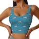thumbnail image 1 of Fotbe Cartoon Whale Sujetador Deportivo Largo sin Aros para Mujer con Almohadillas y Soporte Medio, Transpirable y Absorbente, Camiseta Tipo Chaleco o Tank Top-Large, 1 of 8