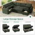 thumbnail image 5 of Marrber Modular Sectional Sleeper Sofa with Pull Out Bed, Corduroy Sectional Couch with Storage, U Shaped Couches for Living Room, Green, 5 of 10