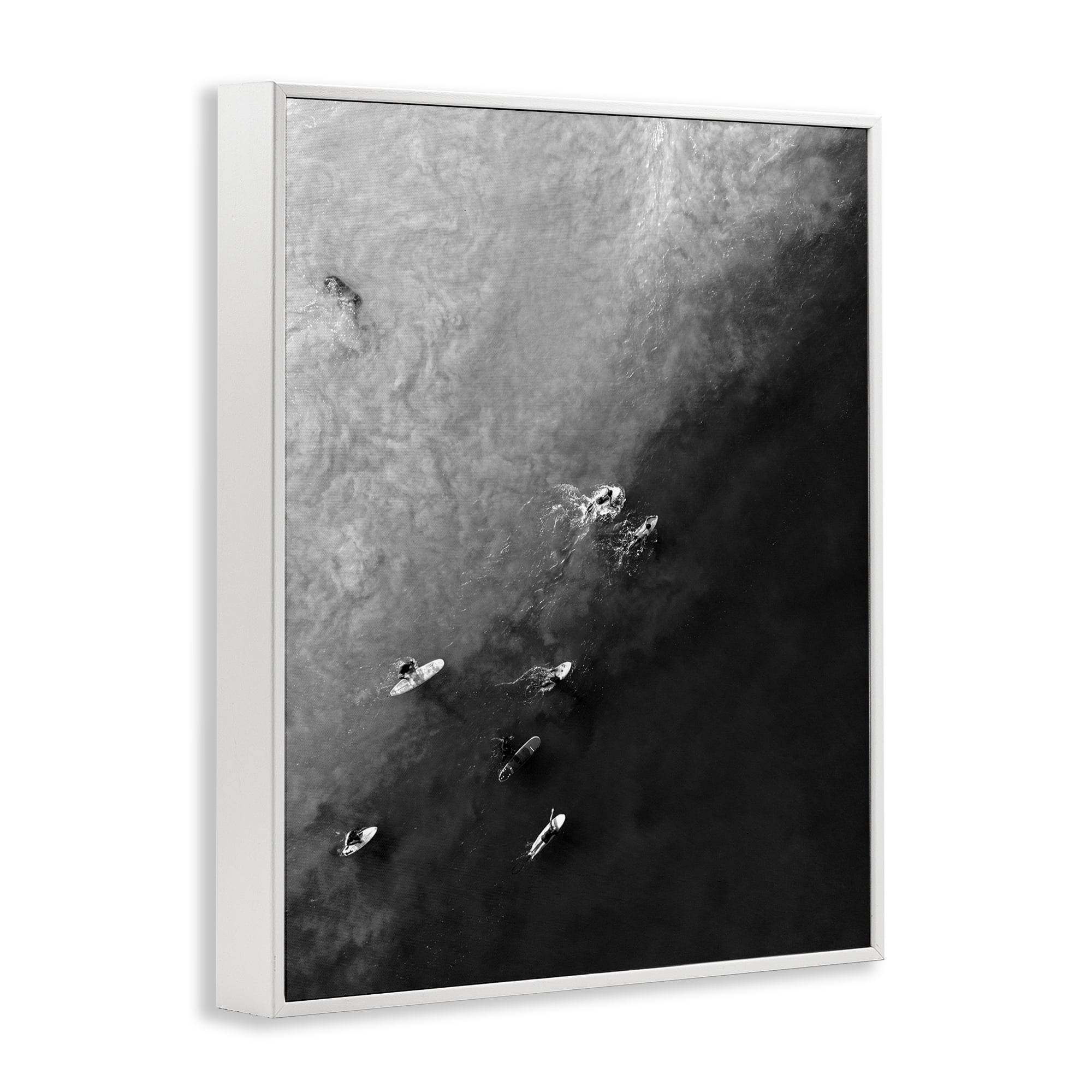 Stupell Industries Aerial Paddling Surfboards Sports Photography White Framed Art Print Wall Art, 16 x 20