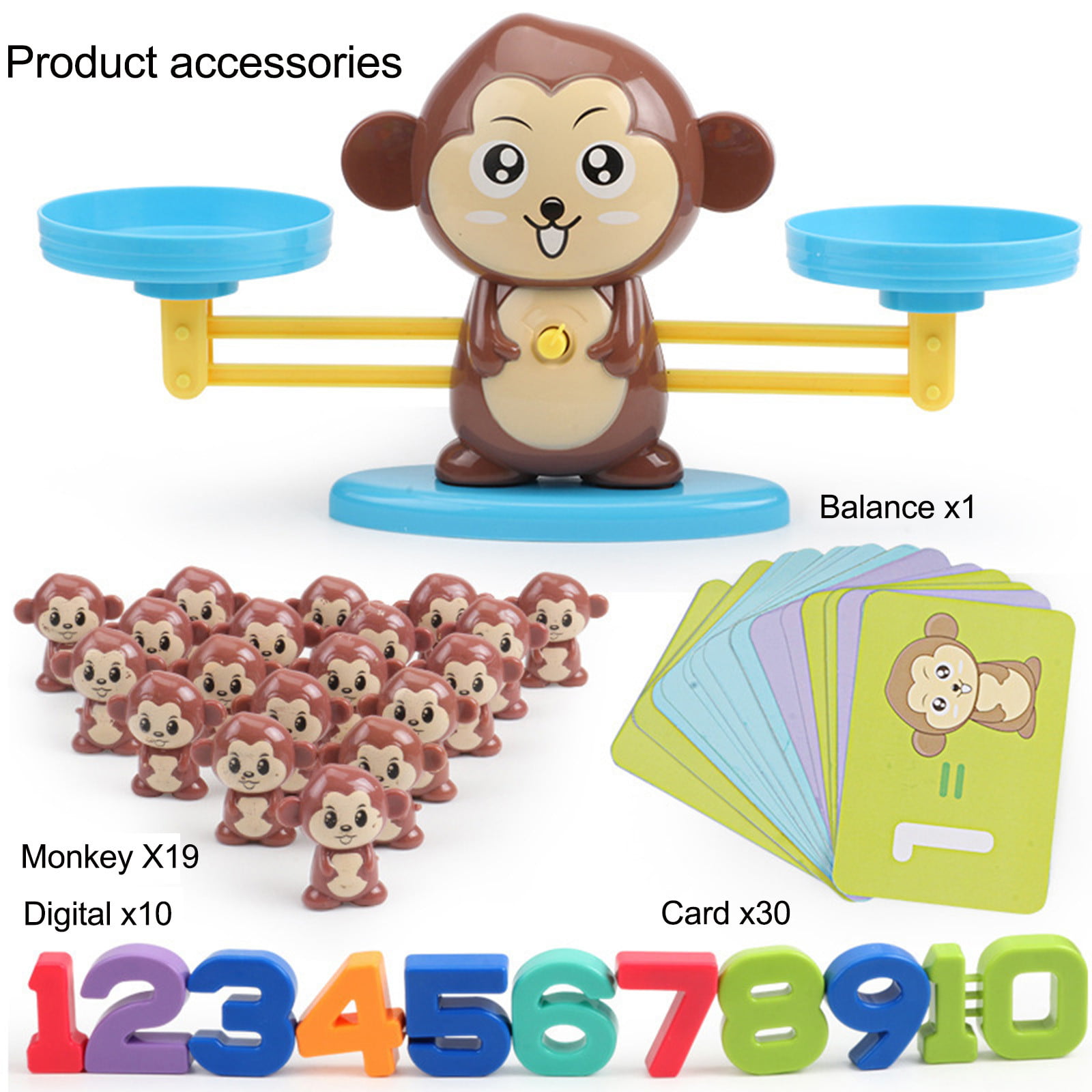 Fun  Educational Monkey Scale Math Toy Play Brainy Balancing Monkey Math Game 