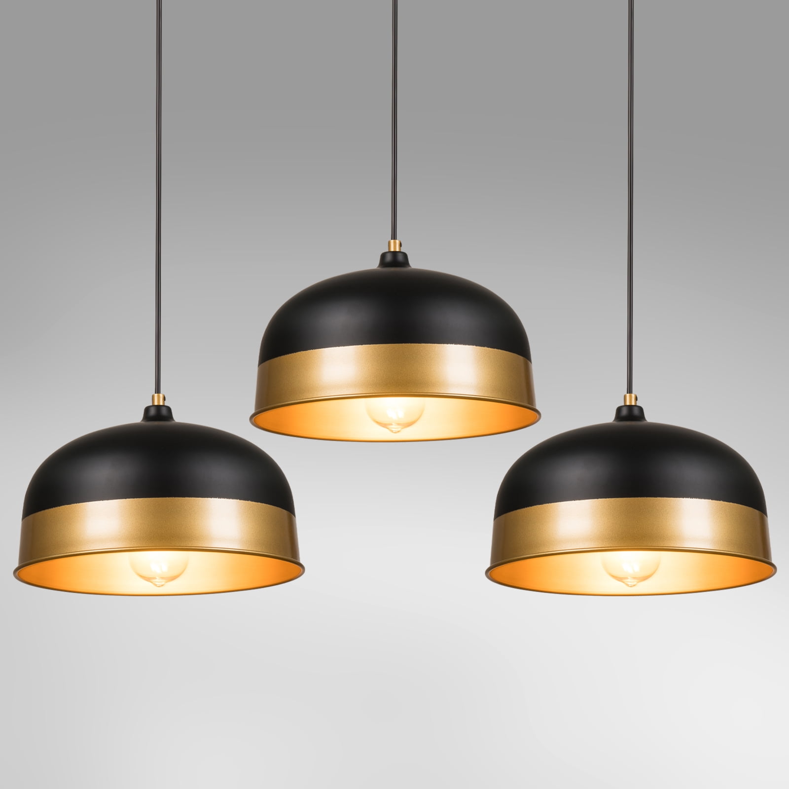 3PS Black Pendant Lighting for Kitchen Island Farmhouse Hanging Pendant Light Fixtures Modern
