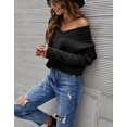 thumbnail image 3 of Solid Color Ribbed Sweater Black Small, 3 of 4