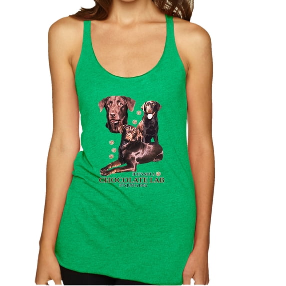 Wild Bobby, If It's Not a Chocolate Lab It's Just a Dog Gift | Womens Dog Lover Premium Tri-Blend Racerback Tank Top, Envy, Large